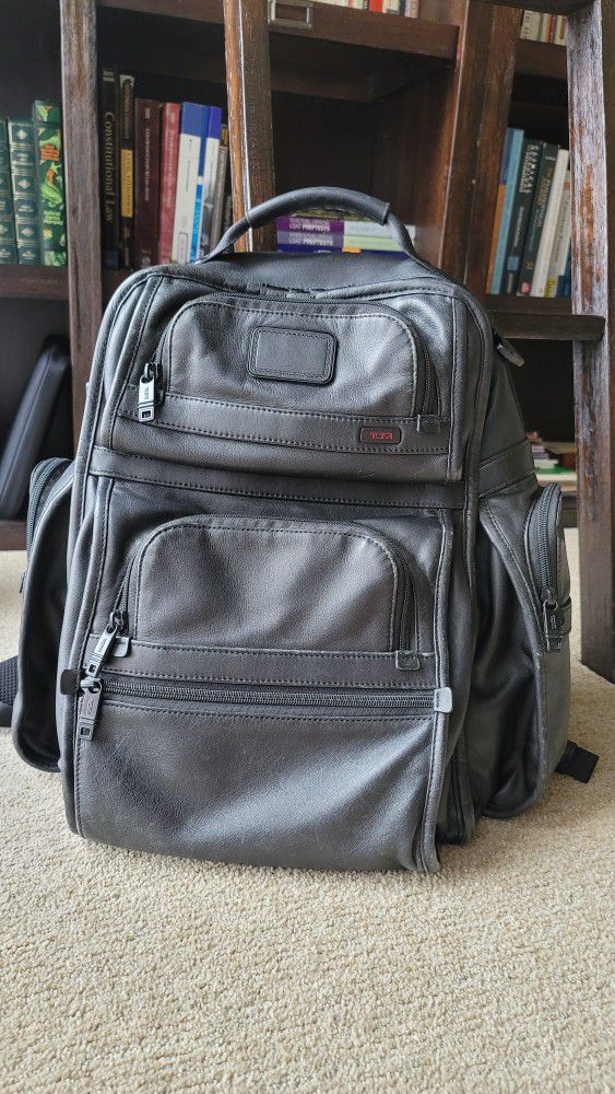 Tumi Alpha 3 Black Leather Backpack