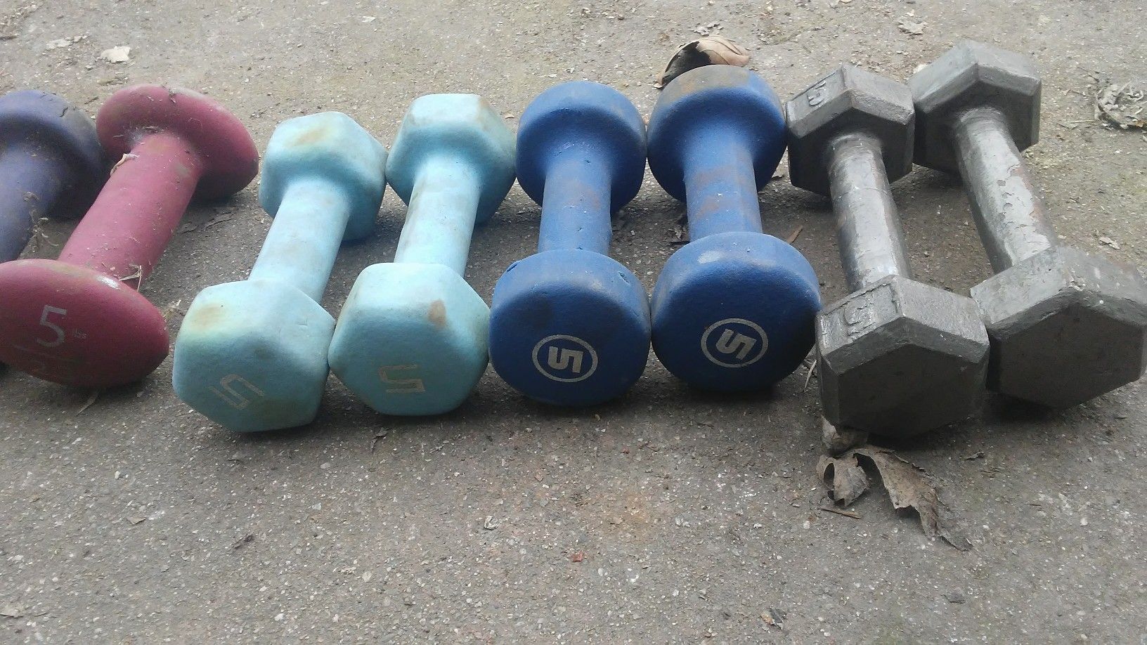 5lb dumbbells all for 15$