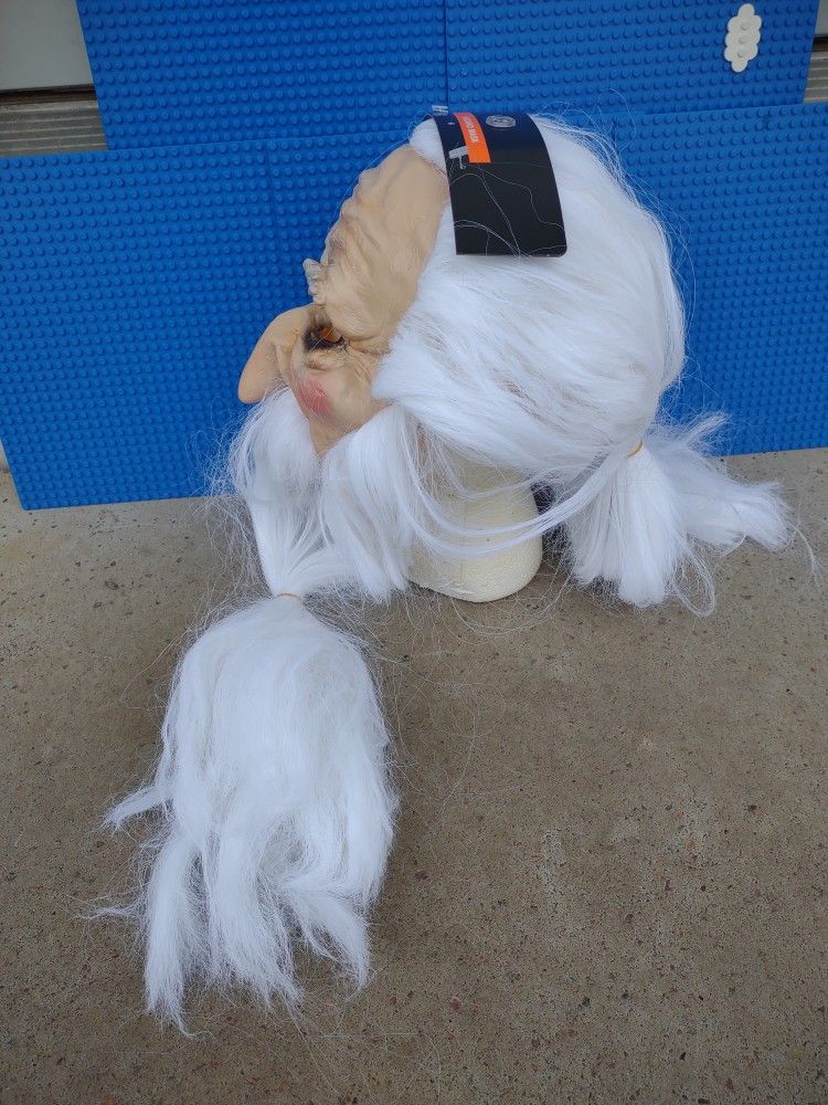 Adult White Wizard Costume Cosplay Halloween Mask