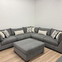 The Prospect Sectional Sofa (Smoke)— Delivery Available!