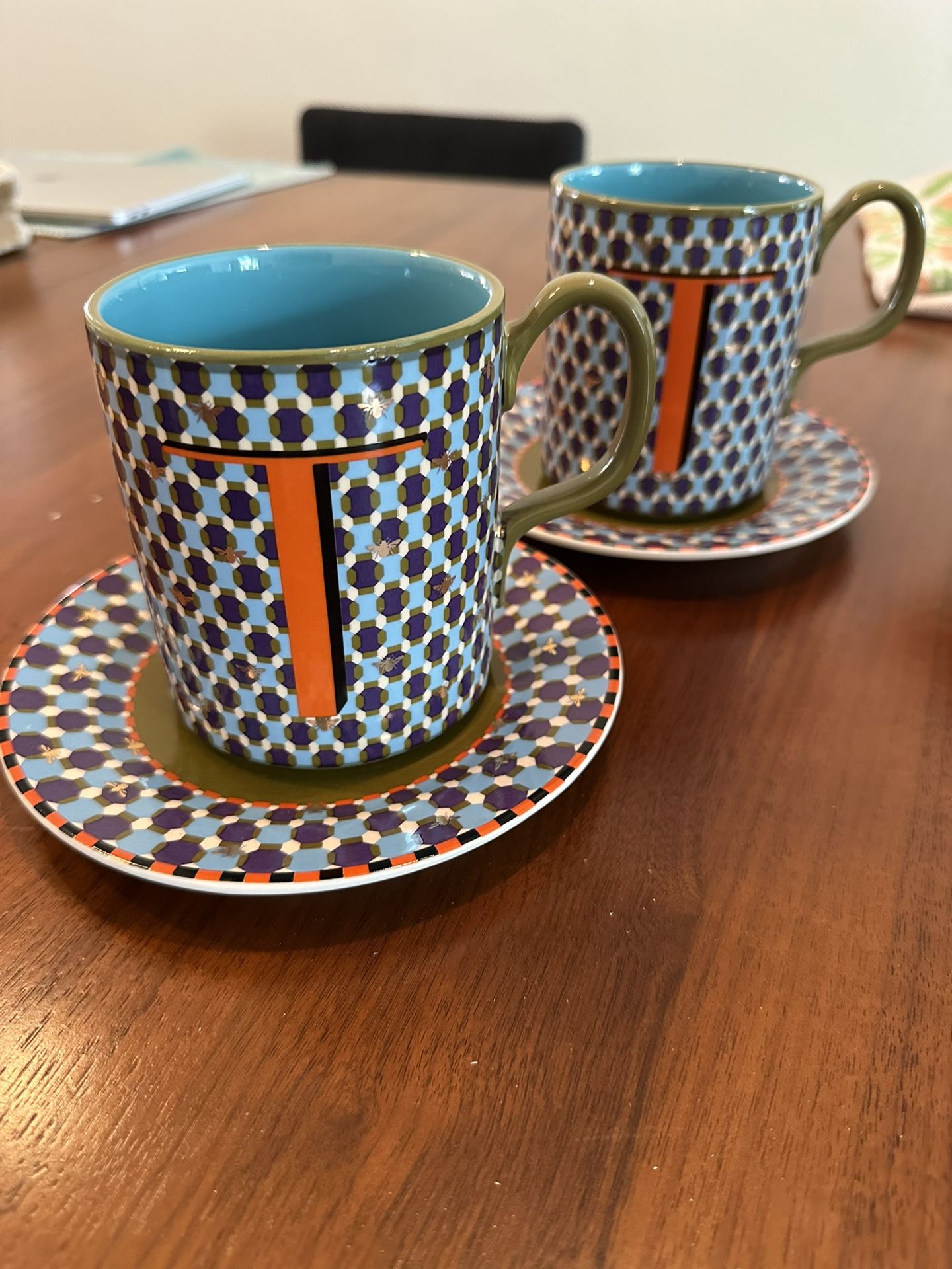 Anthropologie Initial T Mug Set