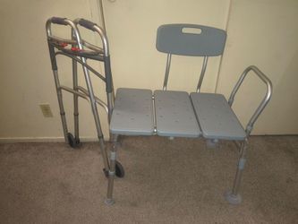 Walker, wheelchair and shower chair