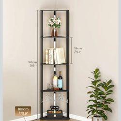 Modern Corner Floor Lampe with Shelves,