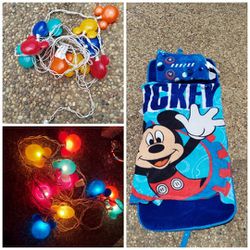Mickey Sleeping Bag And Lights 
