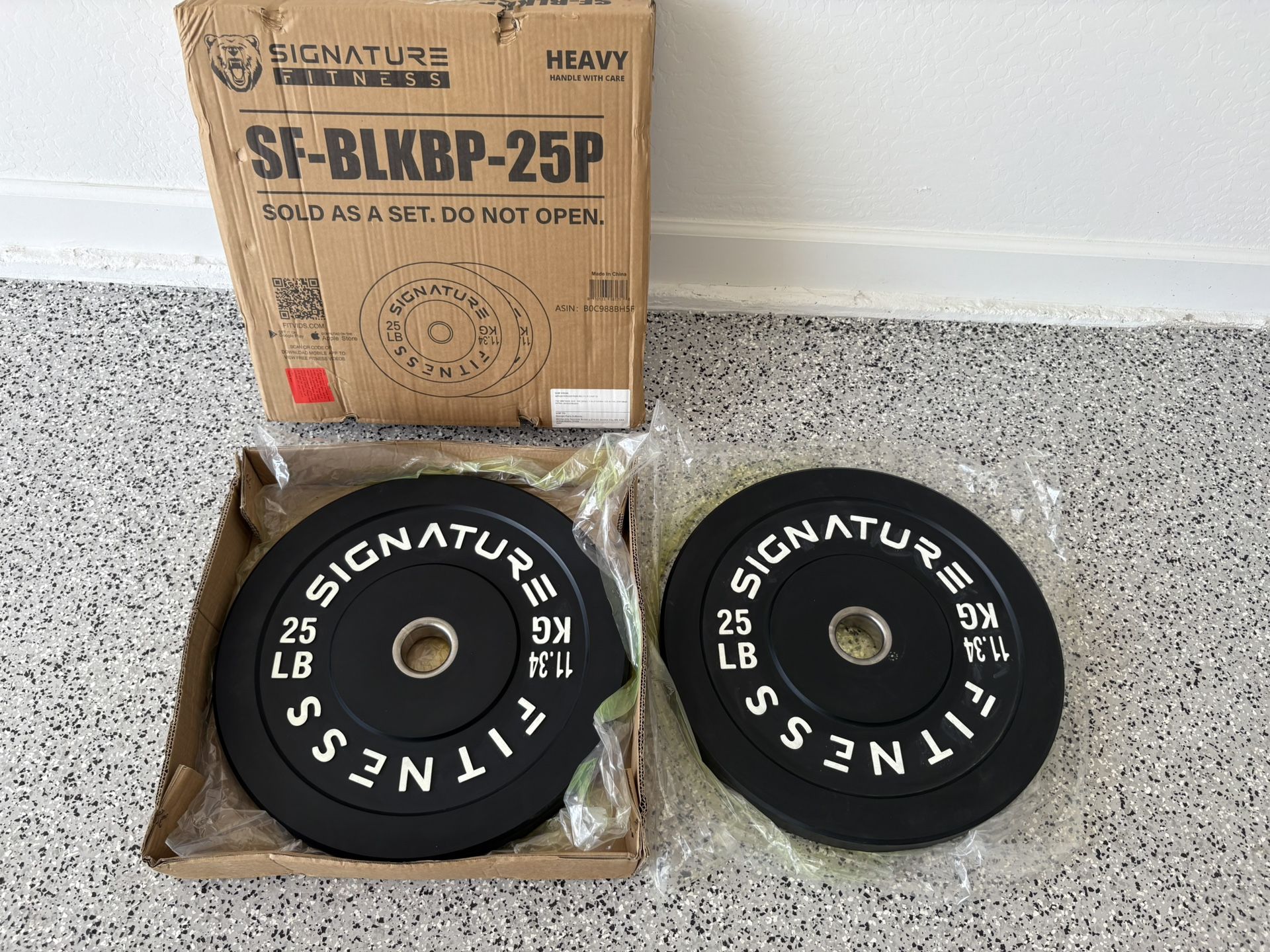 Olympic Bumper Plates, 25lbs pair