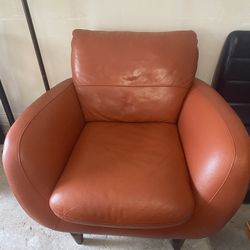 Orange Leather Chair by Italsofa {Italy Brand}