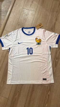 France Style Soccer Jersey #10 Mbappe Men’s Size L White Football Shirt New