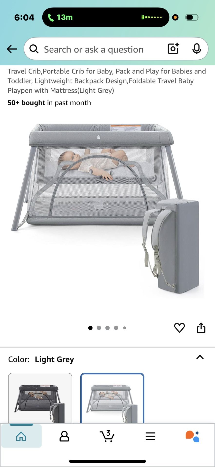 Pack and Play for Babies and Toddler, Lightweight Backpack Design,Foldable Travel Baby Playpen with Mattress
