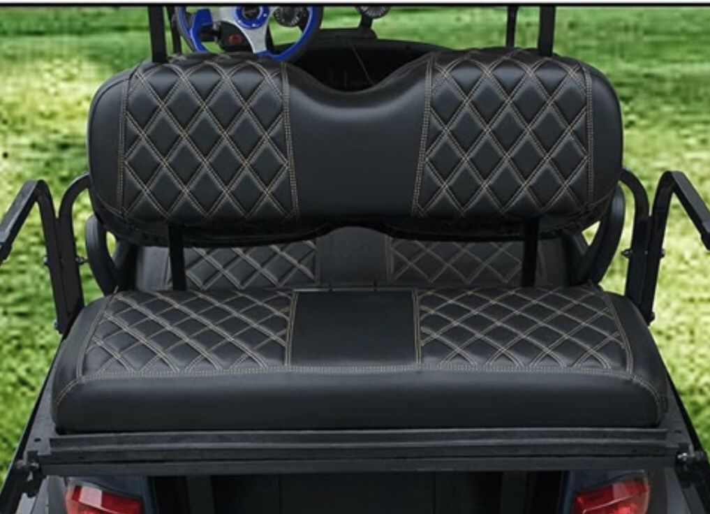 Golf Cart Diamond Vinyl Leather Rear Seat Cover