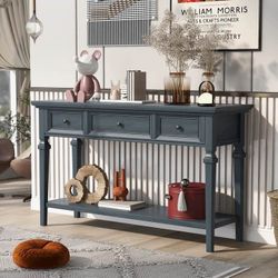 Classic Retro Style Console Table with Three Top

