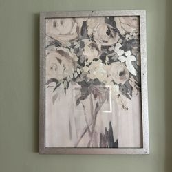 Silver Floral Wall Art