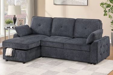 New Sleeper Sectional Couch with Fold Down Table, Cup Holders + USB! Reversible! Free Delivery 🚚!