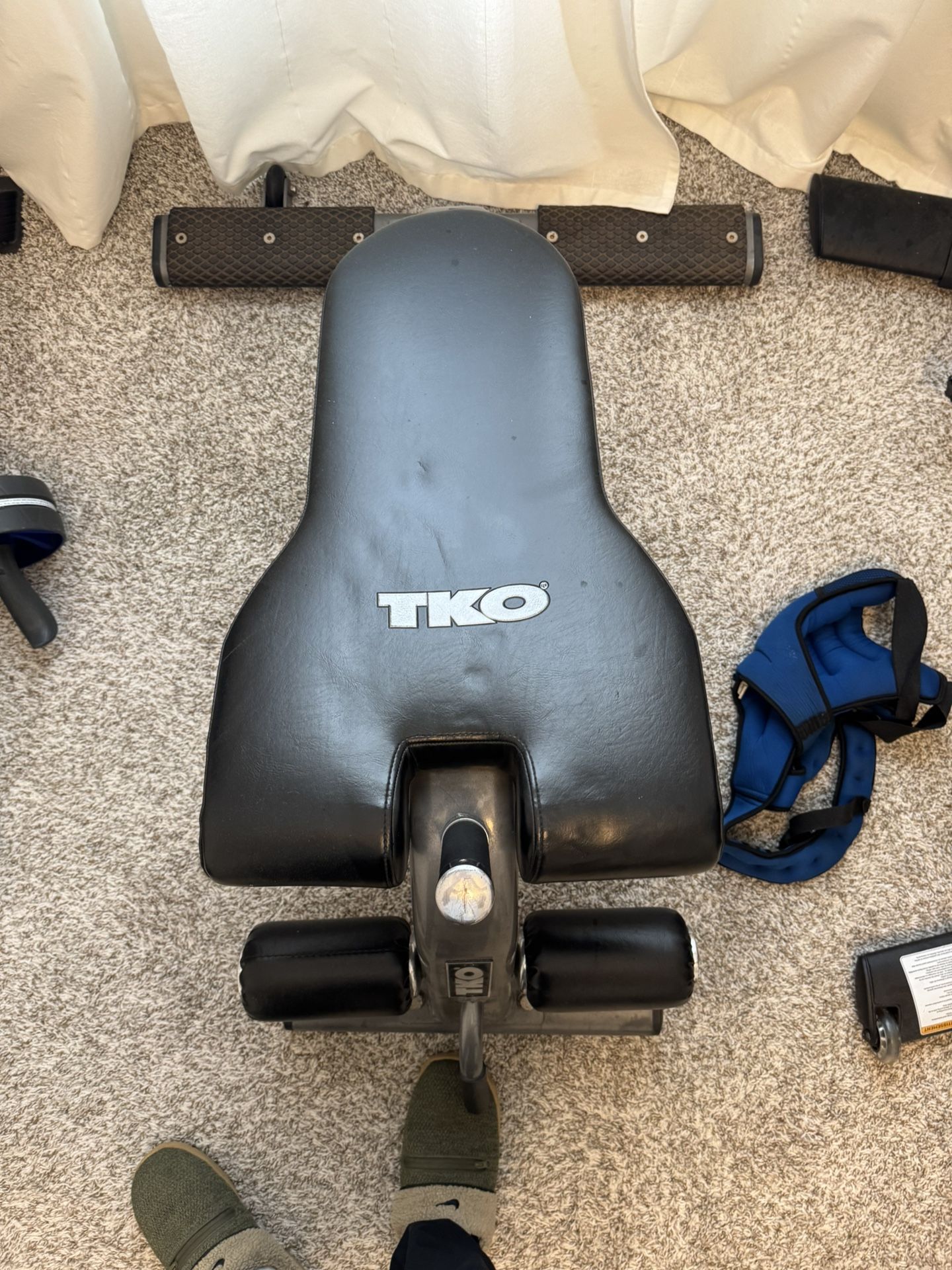 Workout Equipment; Dumbbells, Sit-up Bench, Medicine Ball