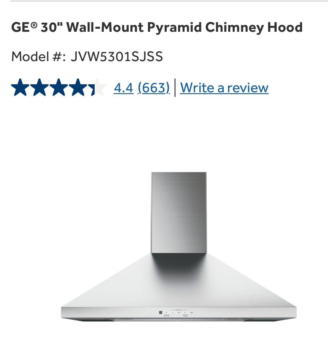 Brand New 36” GE Stove And Never Install 30” GE Hood