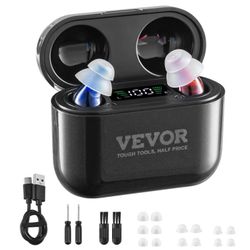 VEVOR Rechargeable Hearing Aids Pair with Charging Case Noise Reduction