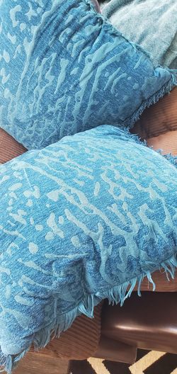 Teal large couch pillows