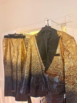 Gold and black suit