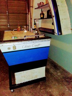 Custom Mobile Chris Craft Boat Bar portable home One-Of-A-Kind Rustic Hand Made. Condition is New.