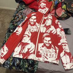 XL Asali Jacket White On Red