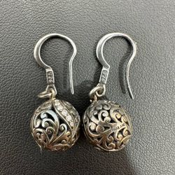 Lois Hill Sterling & Diamond Ld Earrings LH925 6.5 grams