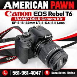 Canon EOS Rebel T6 18.0MP Digital SLR Camera Kit with EF-S 18-55mm f/3.5-5.6 is II Lens (Black) DS126621