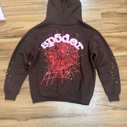 brown sp5der hoodie