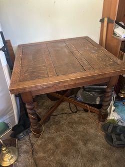 Antique Oak Barley Twist Dining Table