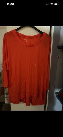 Lane Bryant Red 3/4 Sleeve Top