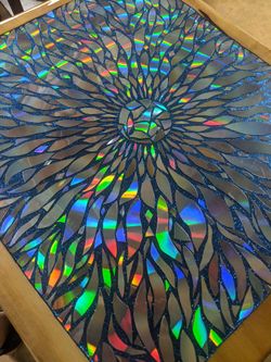 Beautiful Custom Holographic Drift Wood Resin End Table