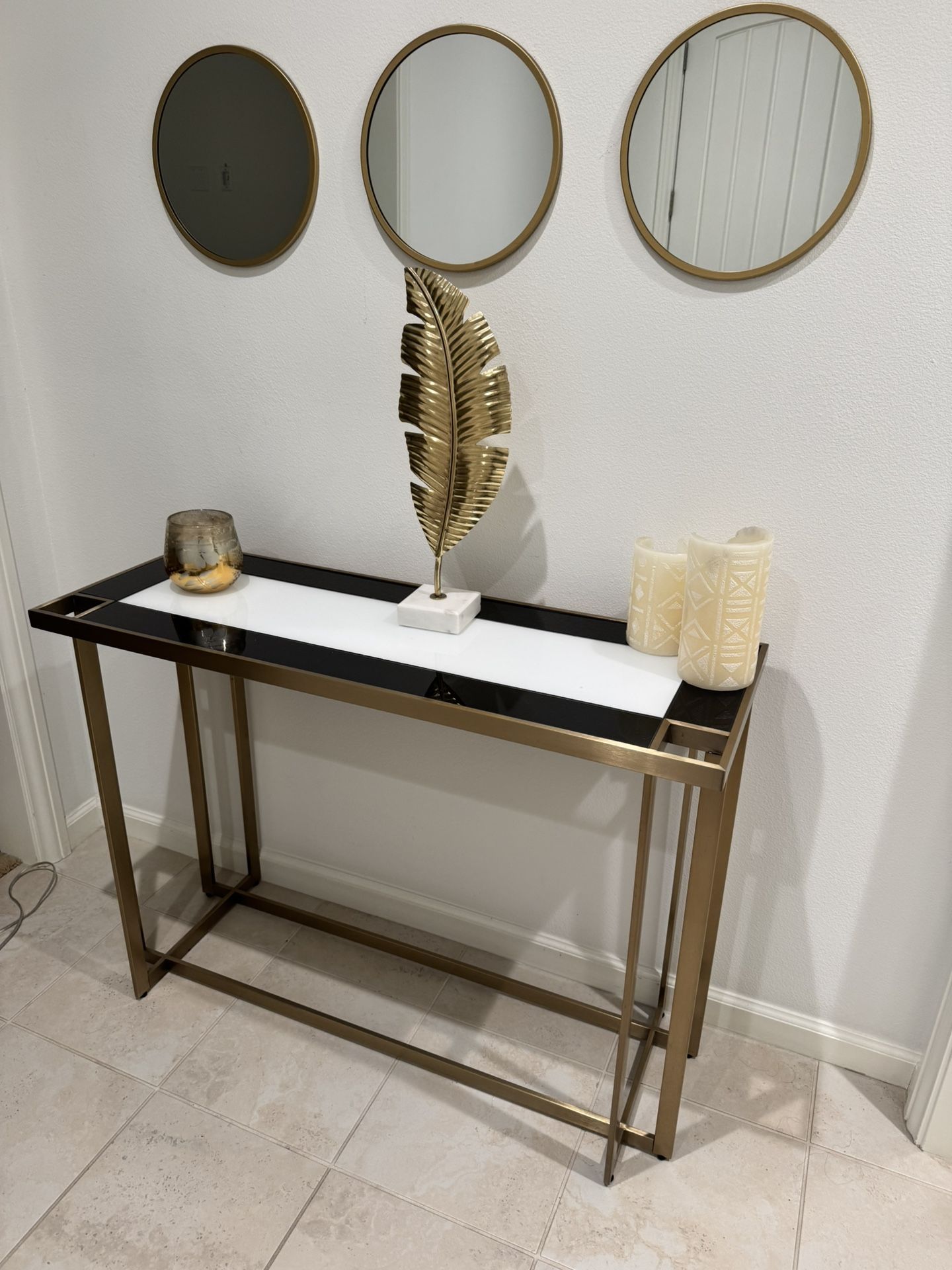 Modern Gold & Black Console Table – Entryway / Hallway / Sofa Table