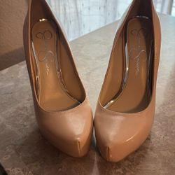 Jessica Simpson Nude Platform Pumps 