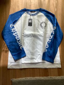 blue sleeved chrome heart longsleeve