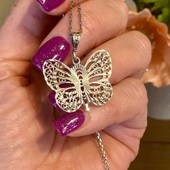 Sterling Butterfly Necklace