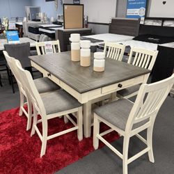 7PC Gray Dining Table Set