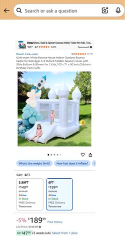 A White Castle Bounce House with Slide + Blower