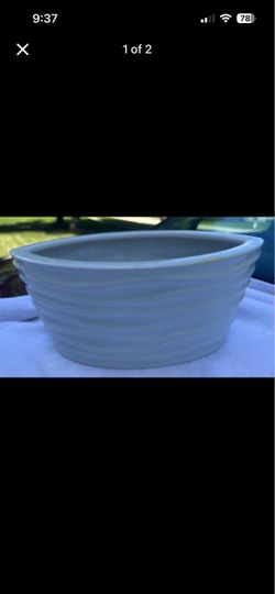 White Ceramic Oval Planter