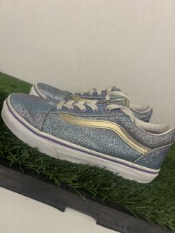 Vans Sparkle Glitter Old Skool Blue Purple Youth Junior Shoes 3Y 