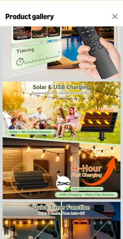 Solar string lights 200ft