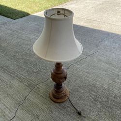 Carved Wooden Vintage Antique Lamp