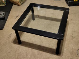 Coffee Table Square Glass Top Black L30" x W30" x H16"