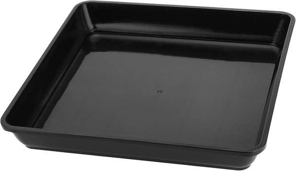 NEW 10 x 10 Inch Square Plant Saucer Plastic Plant Saucer Drip Tray Square Flower Pot Tray for Indoors and Outdoor Plant Pots, 1.38 Inch Deep, Black