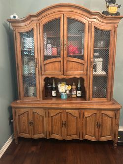 Antique solid wood China hutch/ cabinet