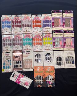 Mixed Lot of New Press-On Nail Sets with new glue