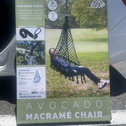 Avacado Macrame Hanging Chair