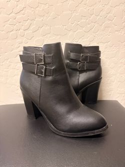 Black  Ankle Boots with Double Buckle- size 6
