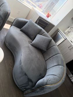 Round Velvet sofa