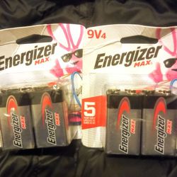 2 Packs of Energizer 9v Batteries 4 Per Pack Exp. 12/2027