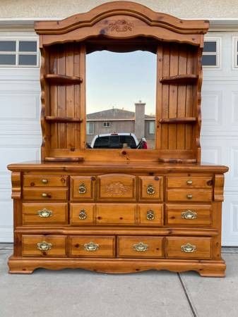 Solid Wood Dresser with Mirror
