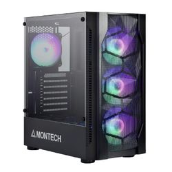 Montech X1 Compact ATX Mid Tower Mesh Case w/ 120MM RGB Fan- Black