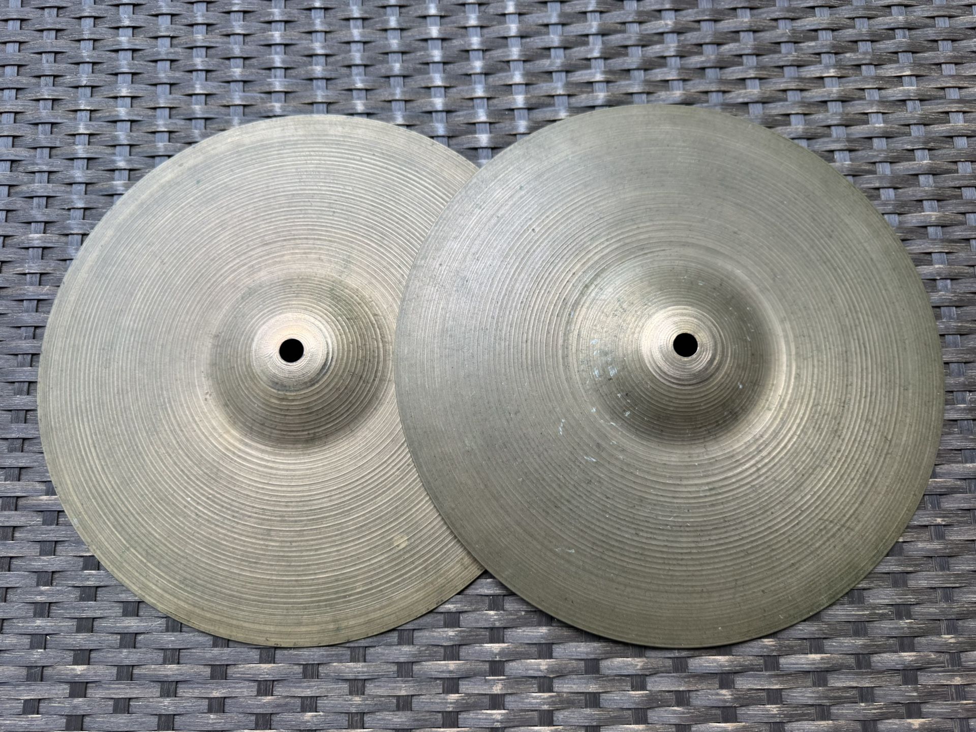 Vintage 1960s Stamp Zildjian Avedis 12" Hi Hat Cymbals
